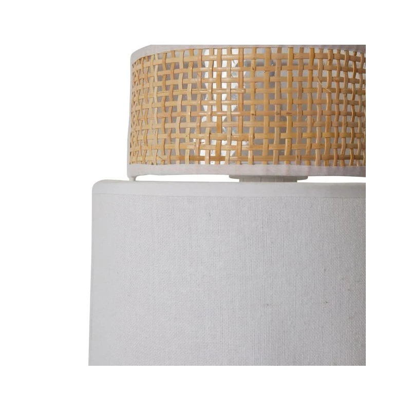 Applique Incurvée Rotin Et Tissu Blanc Ostaria – Image 3