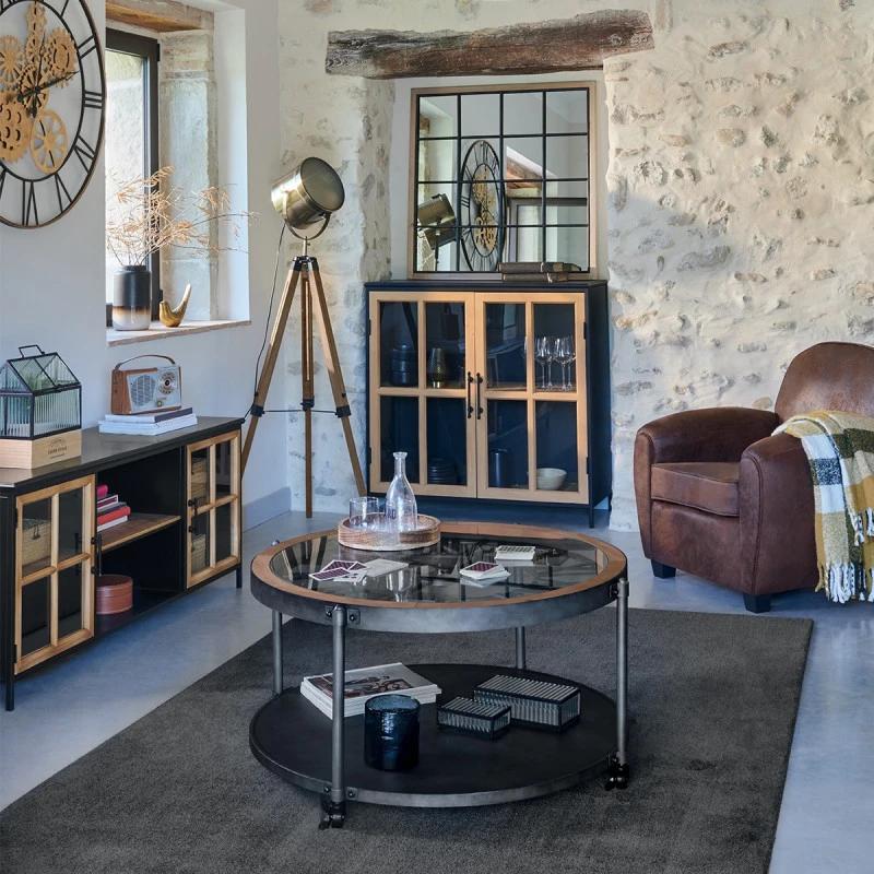 Lampadaire Métal Et Bois Ebor Bronze Atmosphera – Image 2