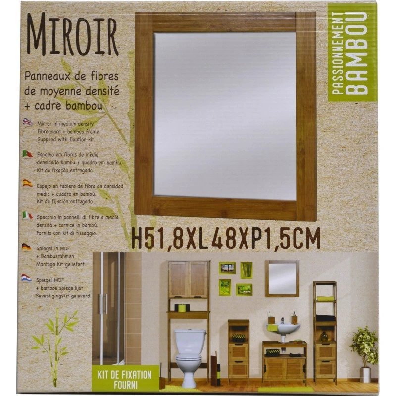 Miroir Bois Et Bambou Collection Mahé – Image 2