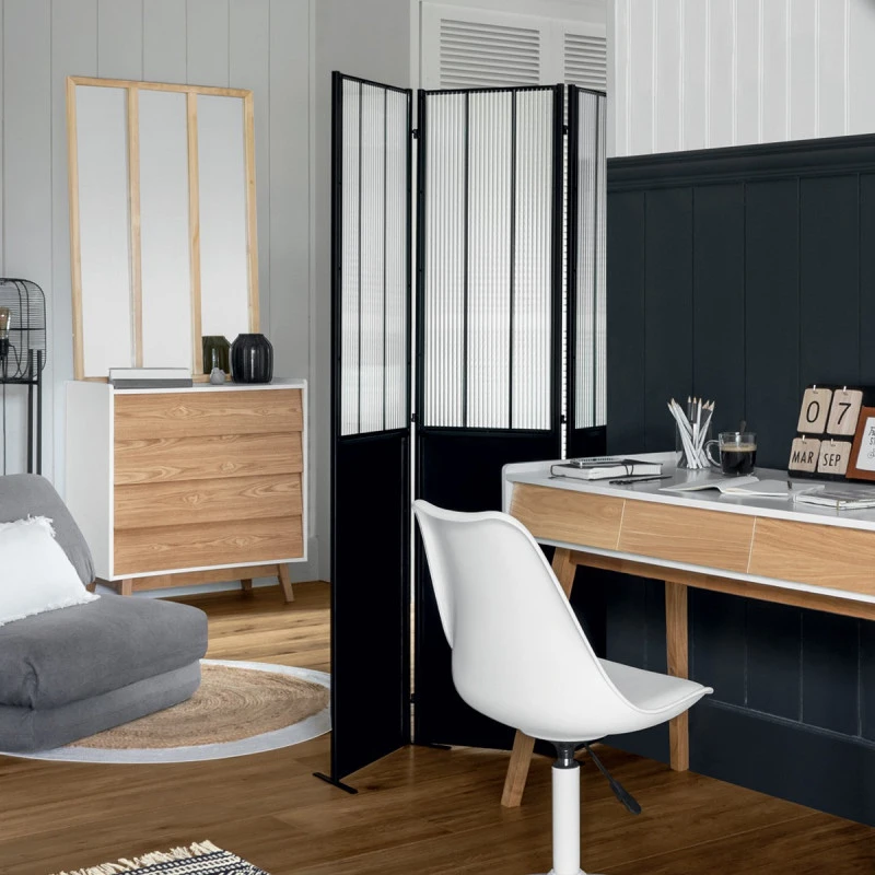 Paravent Atelier Métal Et Verre Trempé Atmosphera – Image 2