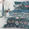 Parure De Lit Amelia Bleu Canard Et Motifs 240x220 Atmosphera