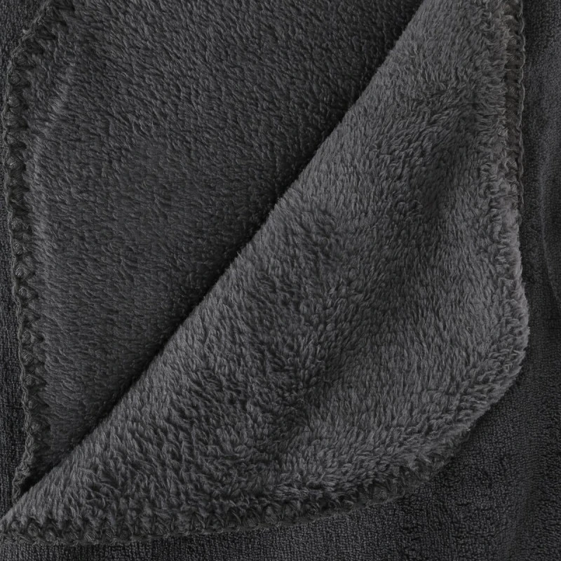 ATMOSPHERA Plaid Grand Modèle Microfibre 180x230 Cm Gris Anthracite – Image 2