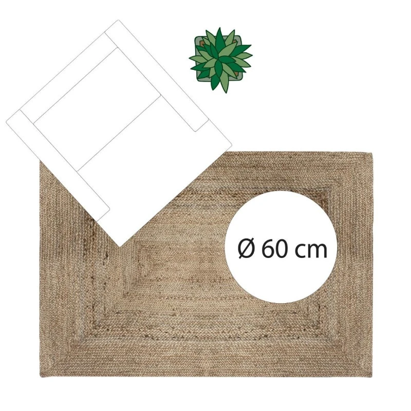 Tapis Jute Naturel Rectangulaire 120x170 Atmosphera – Image 4
